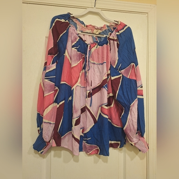 Blu Pepper Tops - Women's Long sleeve blouse Perch by Blu Pepper 1XL Bohemian